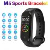 NEW M5 BAND SPORT WRISTBAND HEART RATE AND BLOOD PRESSURE MONITOR FOR iOS AND ANDROID - Image 2